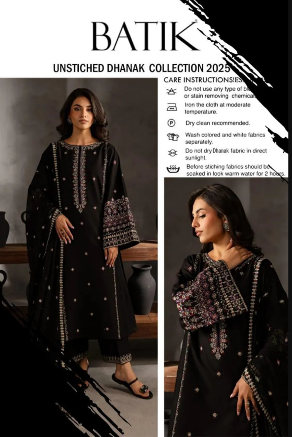 3Pcs Women's Embriodered Unstitched Suit