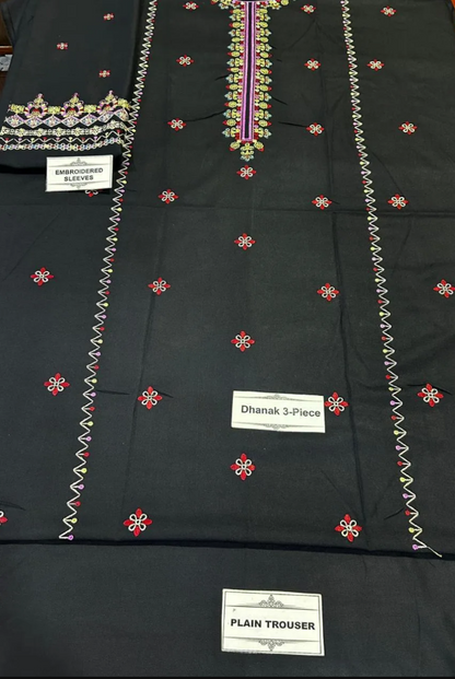 3Pcs Women's Embriodered Unstitched Suit